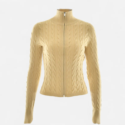 Maison Avenoire | Cardigan Femme Col Roulé Zippé Élégant