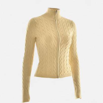 Maison Avenoire | Cardigan Femme Col Roulé Zippé Élégant