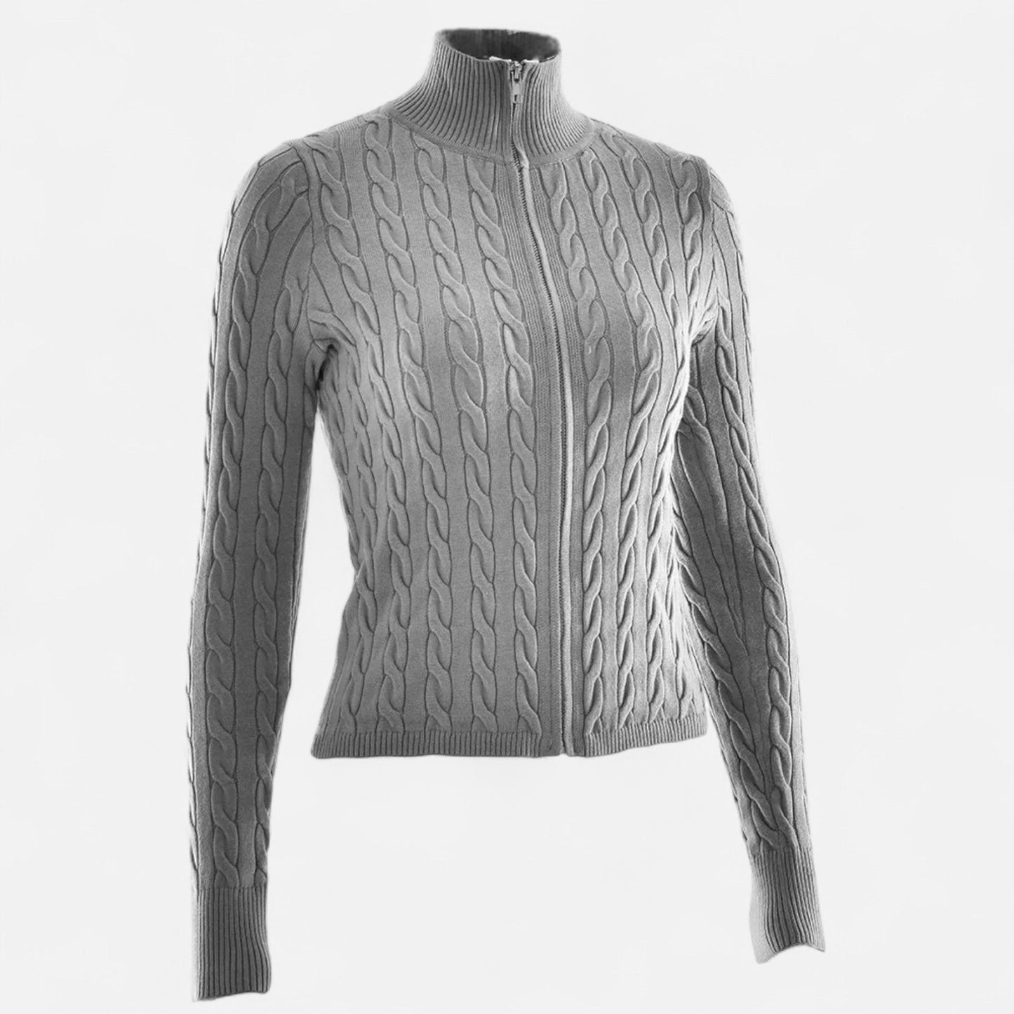 Maison Avenoire | Cardigan Femme Col Roulé Zippé Élégant