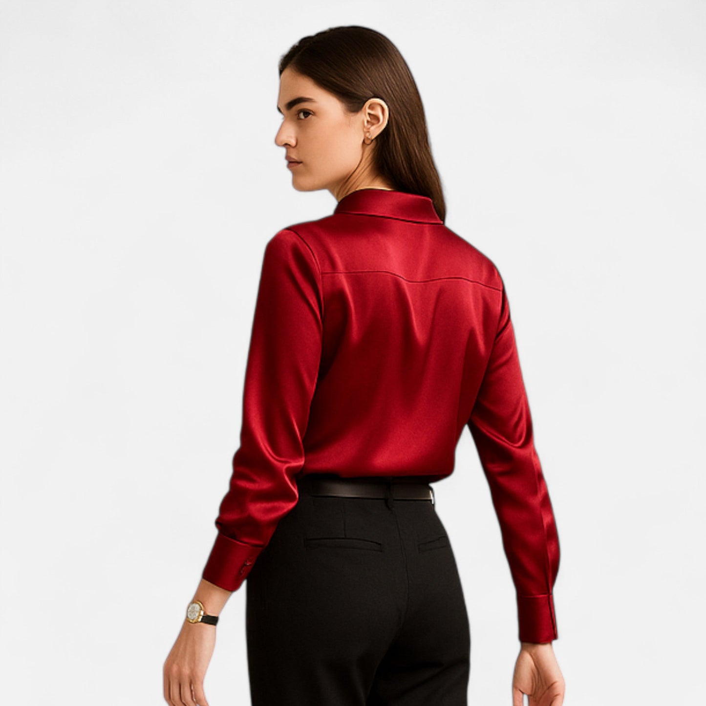 Maison Avenoire | Blouse Femme Satin Col Classique Élégance
