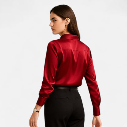 Maison Avenoire | Blouse Femme Satin Col Classique Élégance