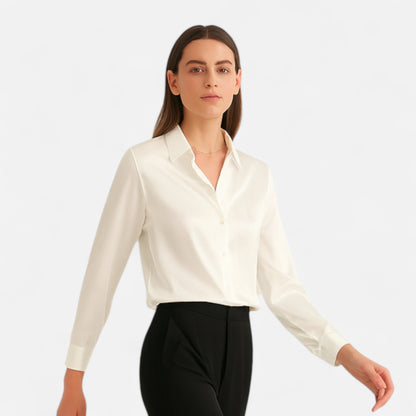 Maison Avenoire | Blouse Femme Satin Col Classique Élégance
