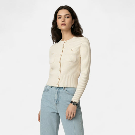 Maison Avenoire | Cardigan Femme Maille Slim Élégance Classique