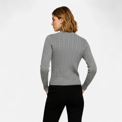 Maison Avenoire | Cardigan Femme Col Roulé Zippé Élégant