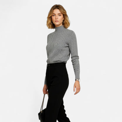 Maison Avenoire | Cardigan Femme Col Roulé Zippé Élégant