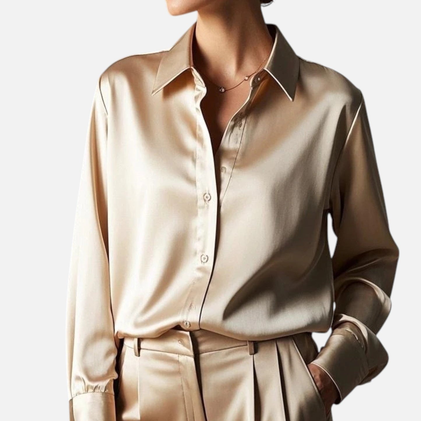 Maison Avenoire | Chemise Femme Slim Satin Héritage Classique