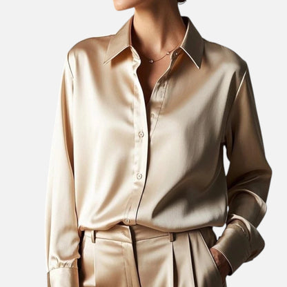 Maison Avenoire | Chemise Femme Slim Satin Héritage Classique
