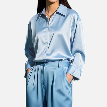 Maison Avenoire | Chemise Femme Slim Satin Héritage Classique