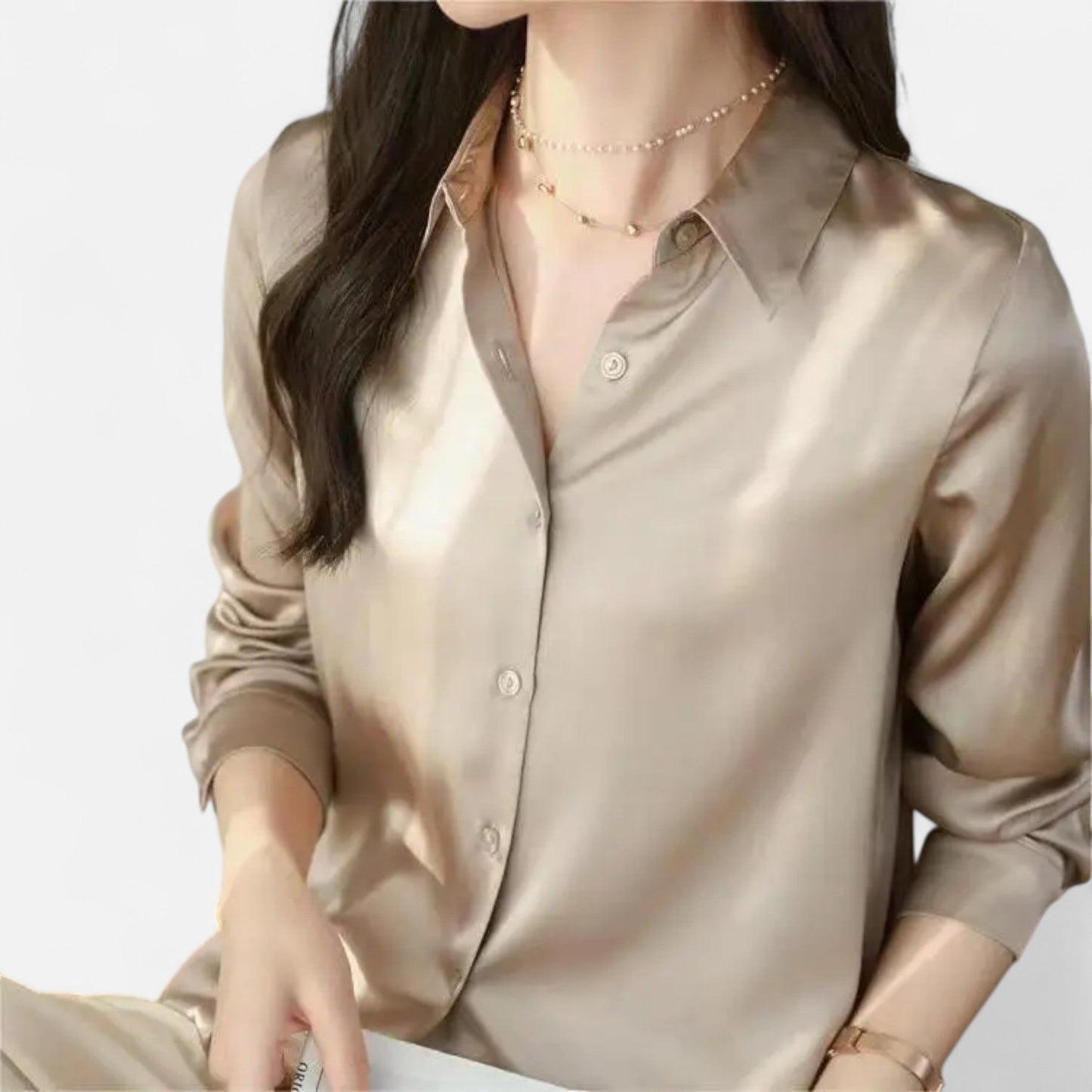 Maison Avenoire | Blouse Femme Satin Col Classique Élégance