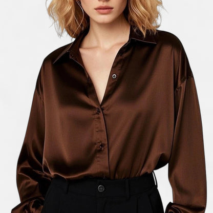 Maison Avenoire | Chemise Femme Slim Satin Héritage Classique