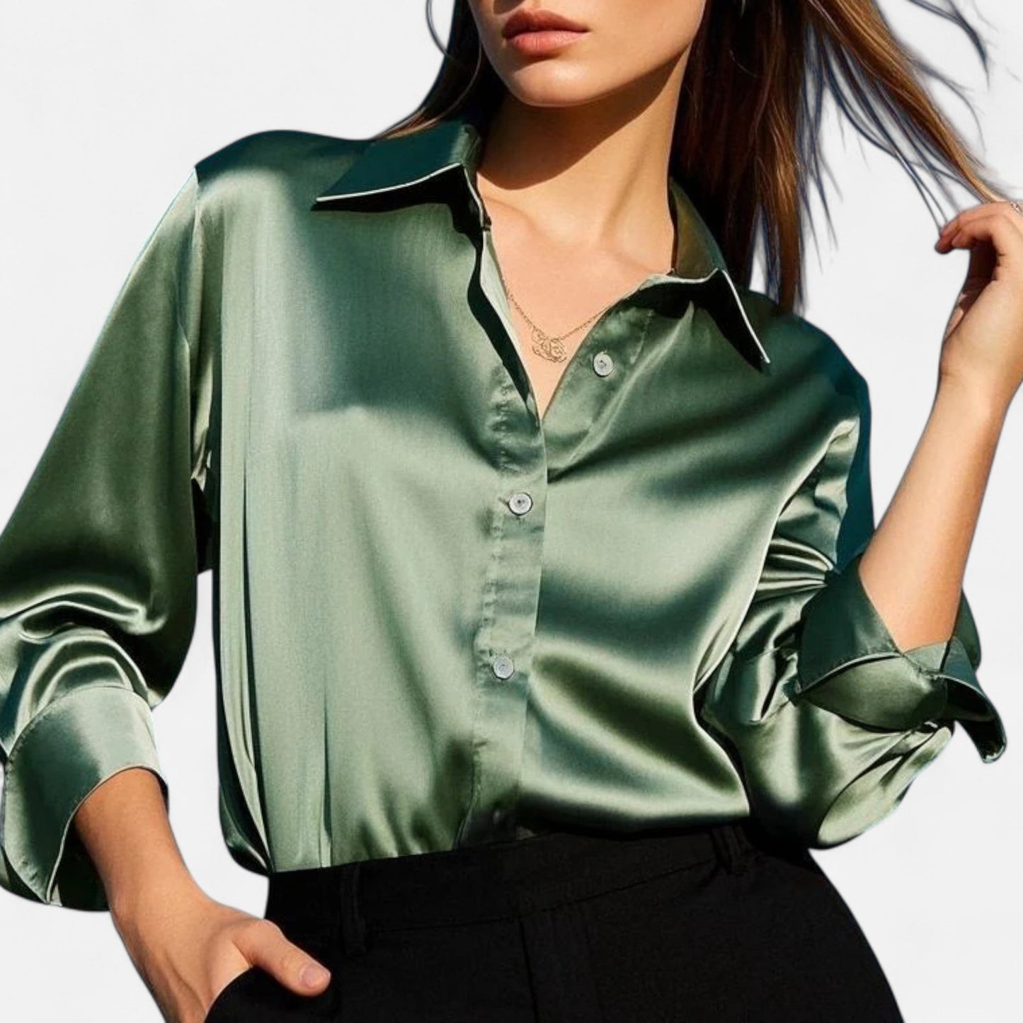 Maison Avenoire | Chemise Femme Slim Satin Héritage Classique