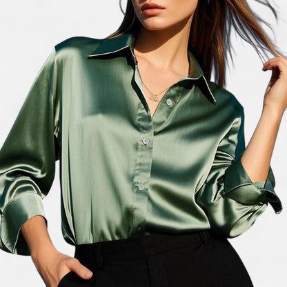 Maison Avenoire | Chemise Femme Slim Satin Héritage Classique