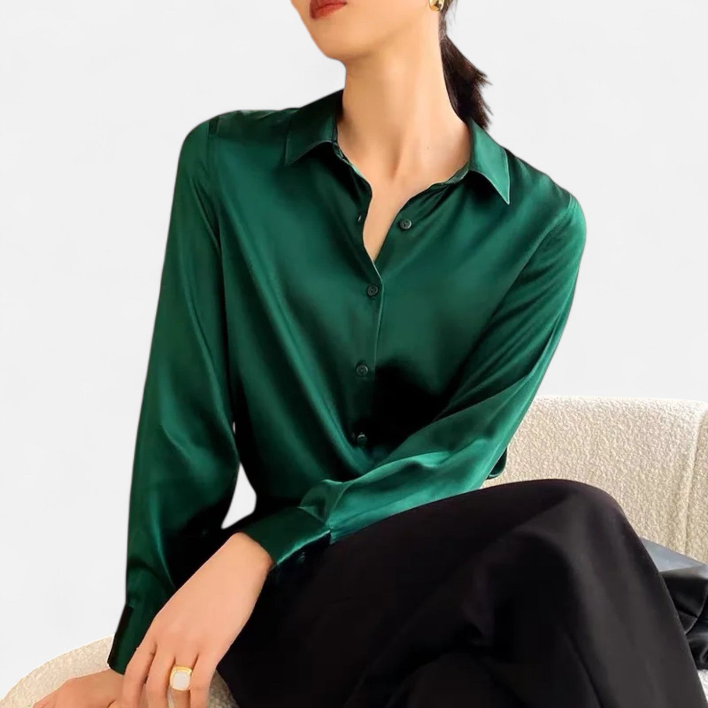 Maison Avenoire | Blouse Femme Satin Col Classique Élégance