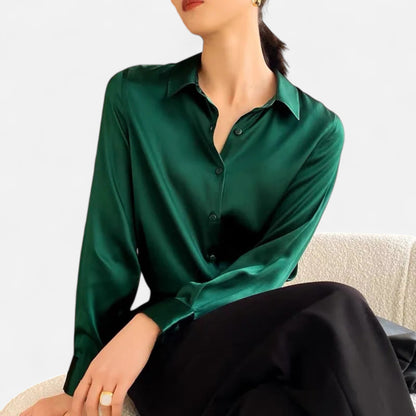 Maison Avenoire | Blouse Femme Satin Col Classique Élégance