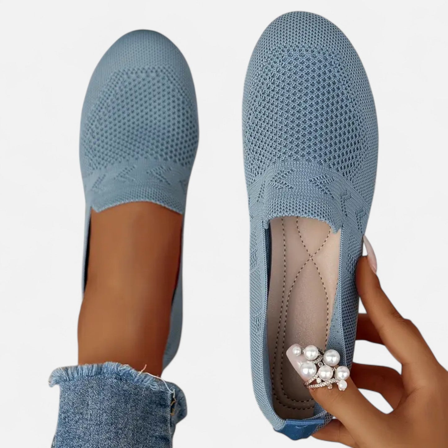 Maison Avenoire | Ballerines Femme Maille Bout Rond Élégantes