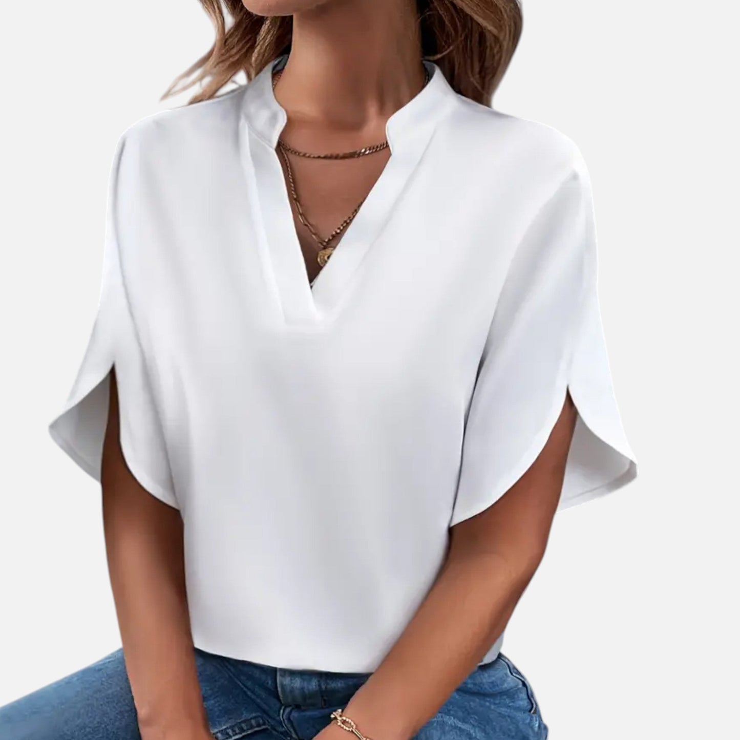 Maison Avenoire | Blouse Femme Col Fendu Élégance Intemporelle