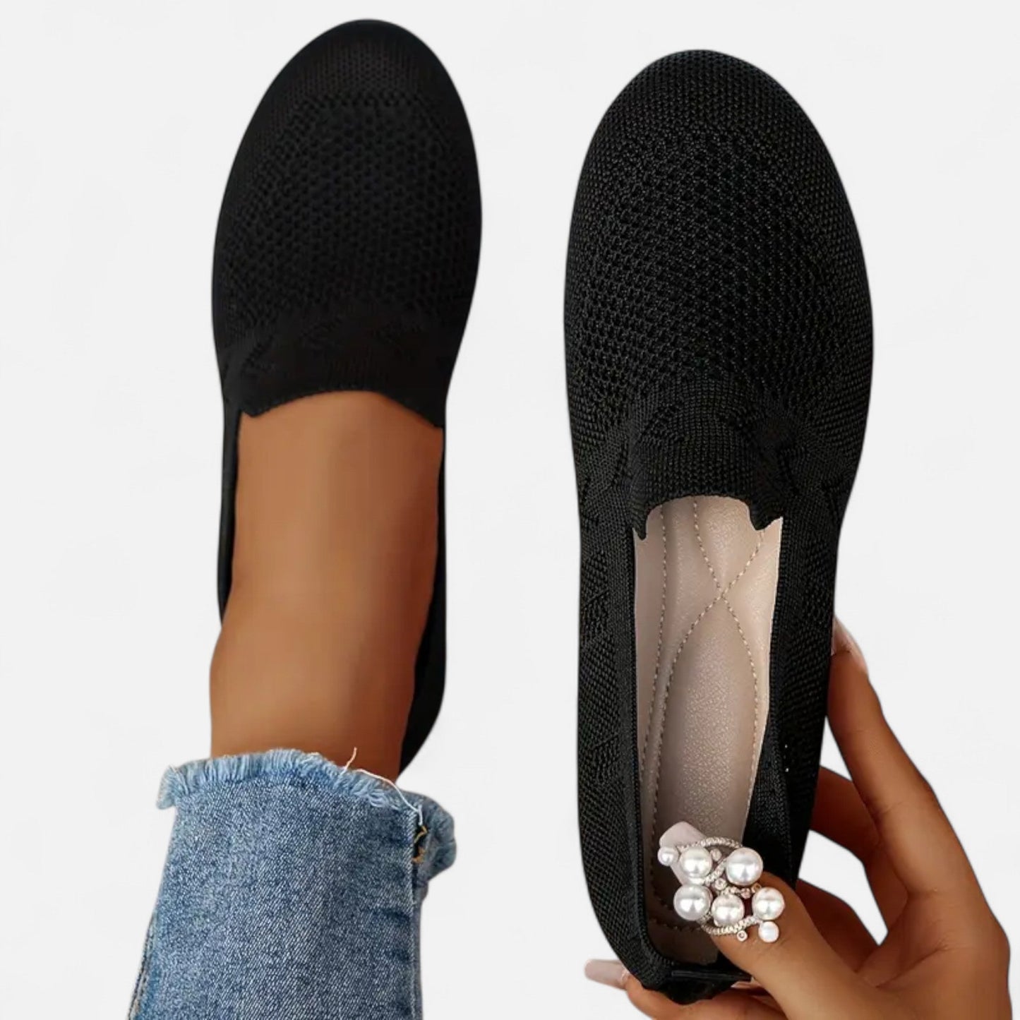 Maison Avenoire | Ballerines Femme Maille Bout Rond Élégantes