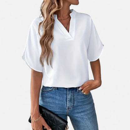 Maison Avenoire | Blouse Femme Col Fendu Élégance Intemporelle