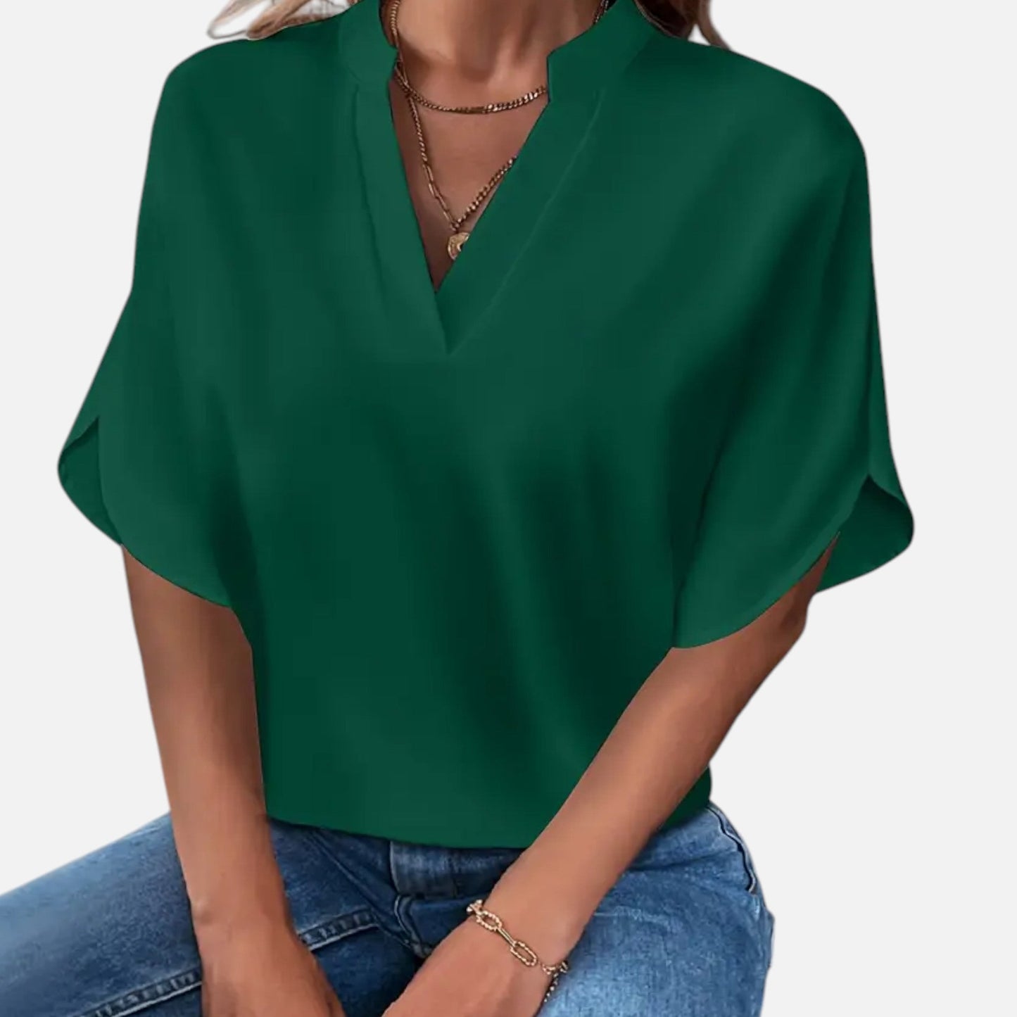 Maison Avenoire | Blouse Femme Col Fendu Élégance Intemporelle