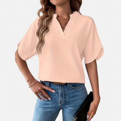 Maison Avenoire | Blouse Femme Col Fendu Élégance Intemporelle