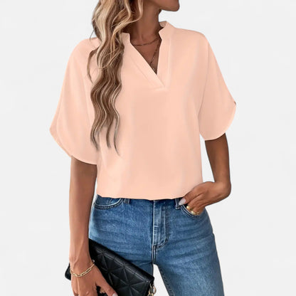 Maison Avenoire | Blouse Femme Col Fendu Élégance Intemporelle