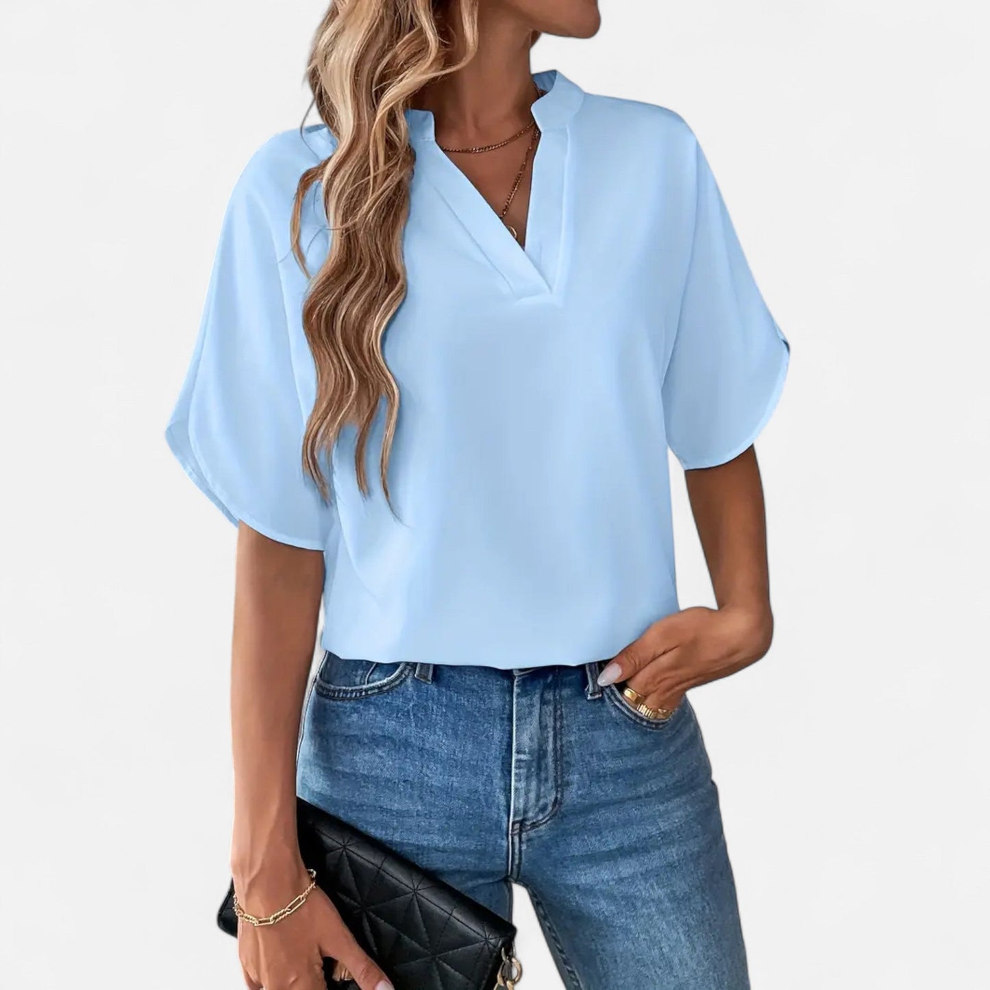 Maison Avenoire | Blouse Femme Col Fendu Élégance Intemporelle