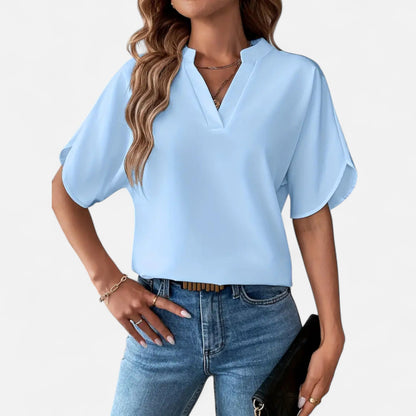 Maison Avenoire | Blouse Femme Col Fendu Élégance Intemporelle