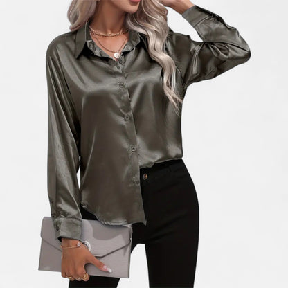 Maison Avenoire | Chemise Femme Satin Col Tailleur Élégance