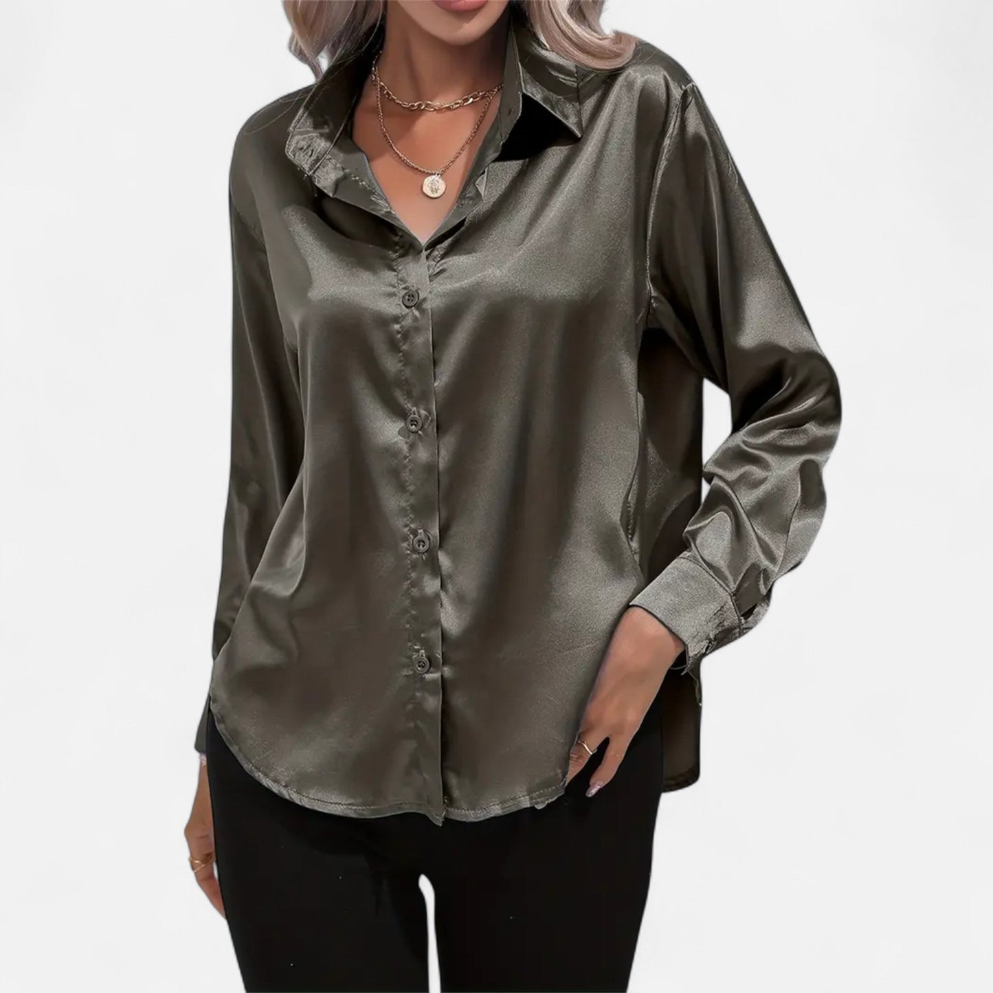 Maison Avenoire | Chemise Femme Satin Col Tailleur Élégance