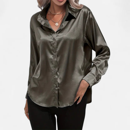 Maison Avenoire | Chemise Femme Satin Col Tailleur Élégance