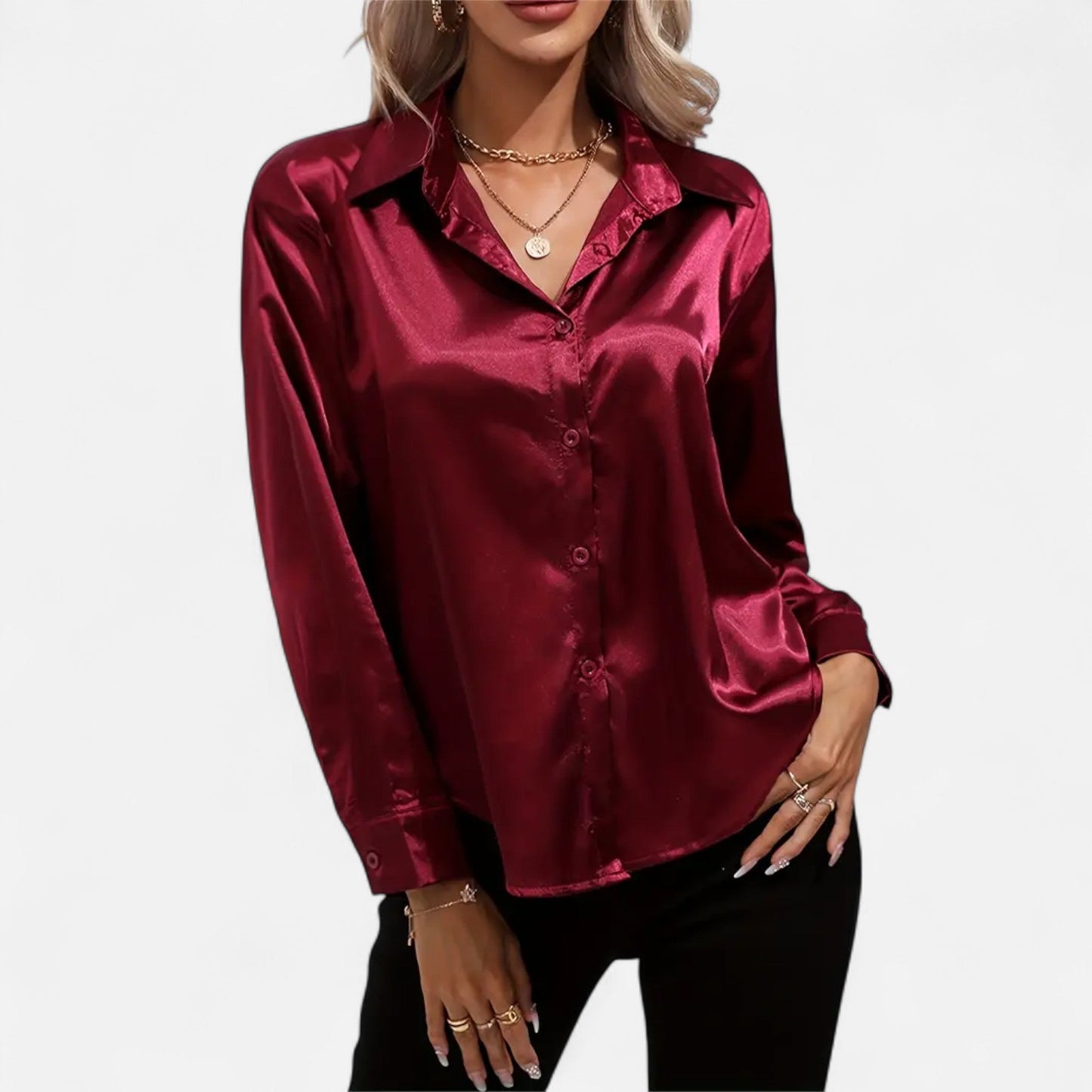 Maison Avenoire | Chemise Femme Satin Col Tailleur