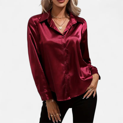 Maison Avenoire | Chemise Femme Satin Col Tailleur