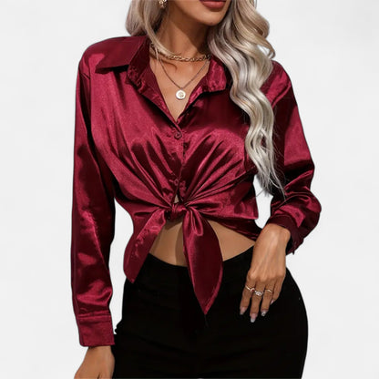 Maison Avenoire | Chemise Femme Satin Col Tailleur