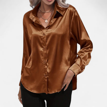 Maison Avenoire | Chemise Femme Satin Col Tailleur