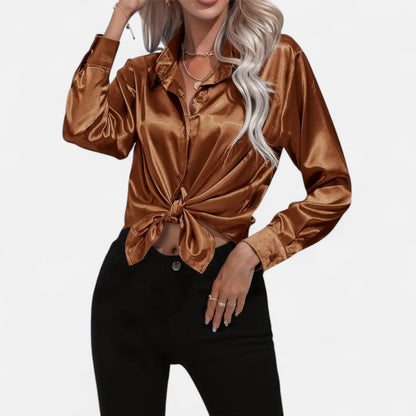 Maison Avenoire | Chemise Femme Satin Col Tailleur