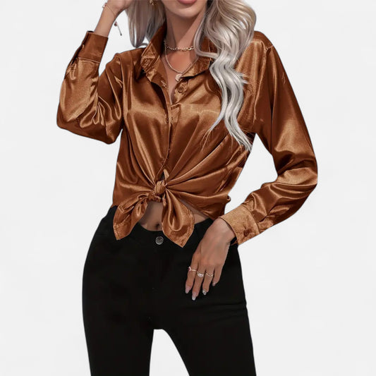 Maison Avenoire | Chemise Femme Satin Col Tailleur