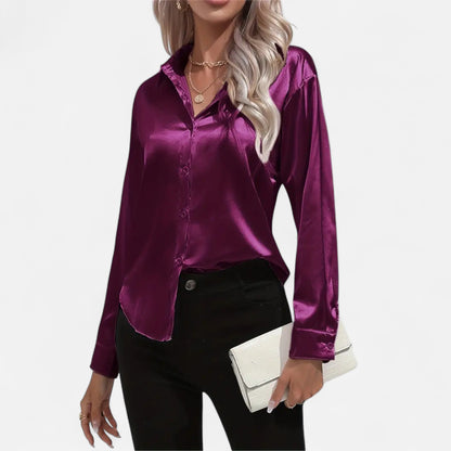 Maison Avenoire | Chemise Femme Satin Col Tailleur