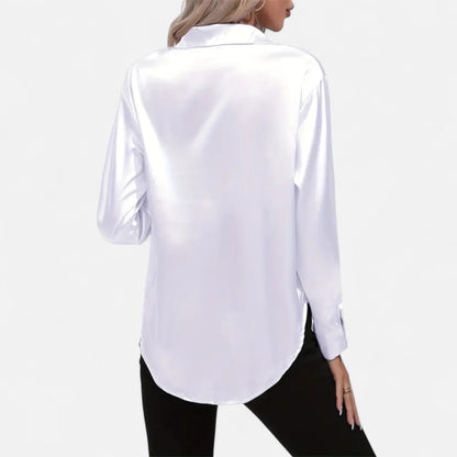 Maison Avenoire | Chemise Femme Satin Col Tailleur Élégance