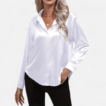 Maison Avenoire | Chemise Femme Satin Col Tailleur Élégance