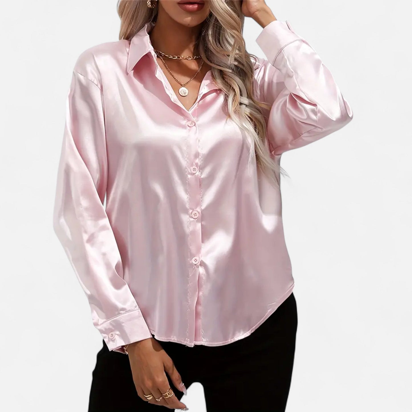 Maison Avenoire | Chemise Femme Satin Col Tailleur