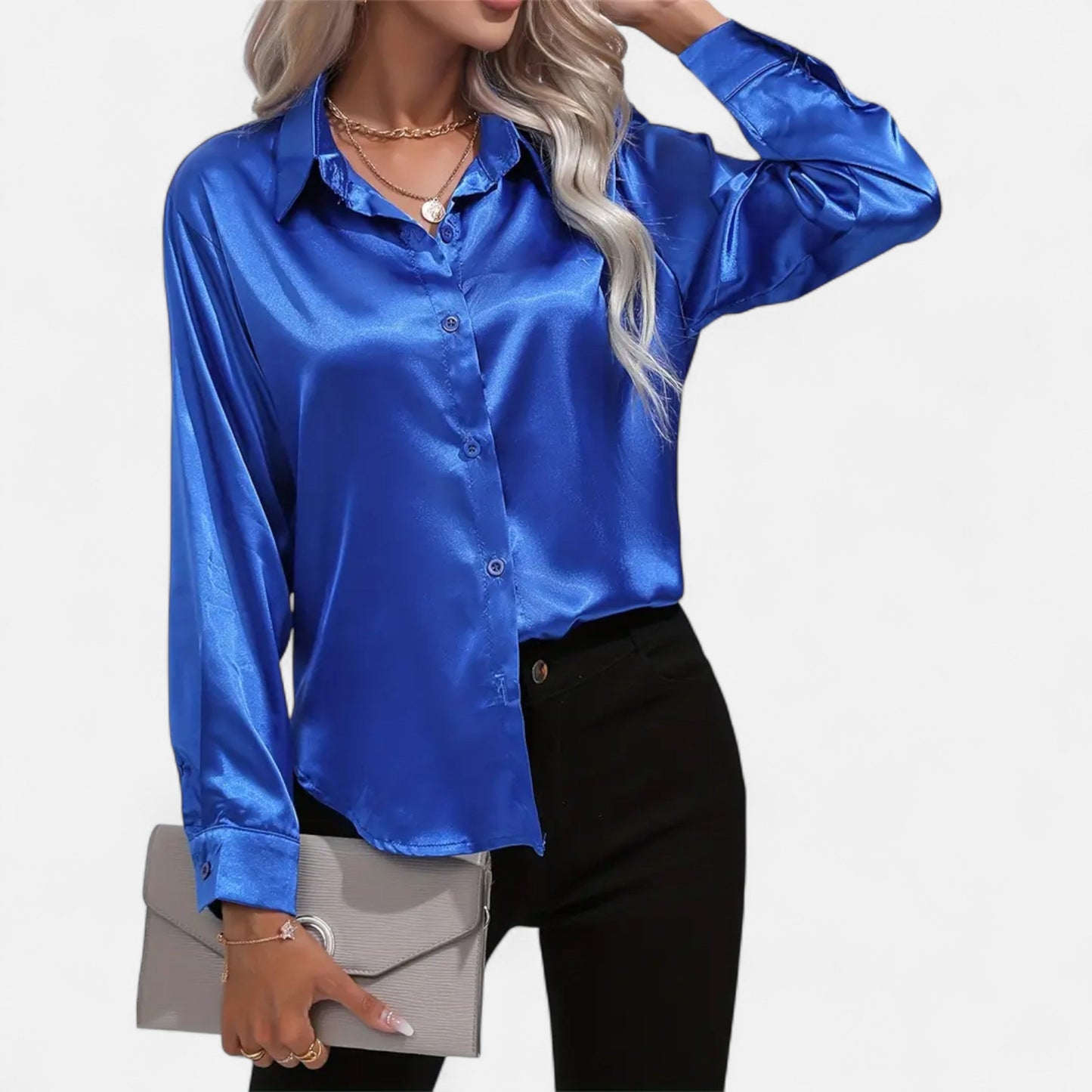 Maison Avenoire | Chemise Femme Satin Col Tailleur