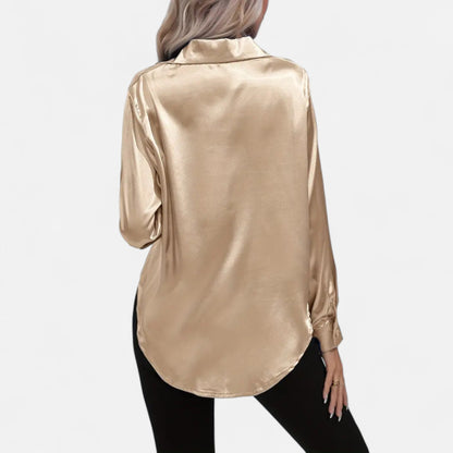 Maison Avenoire | Chemise Femme Satin Col Tailleur Élégance