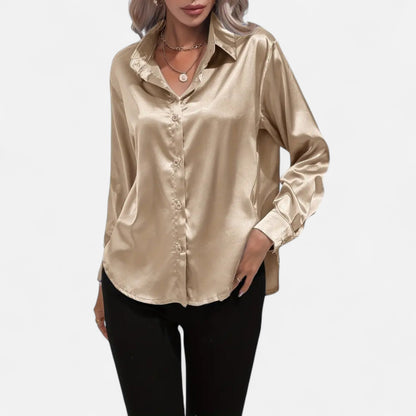 Maison Avenoire | Chemise Femme Satin Col Tailleur Élégance