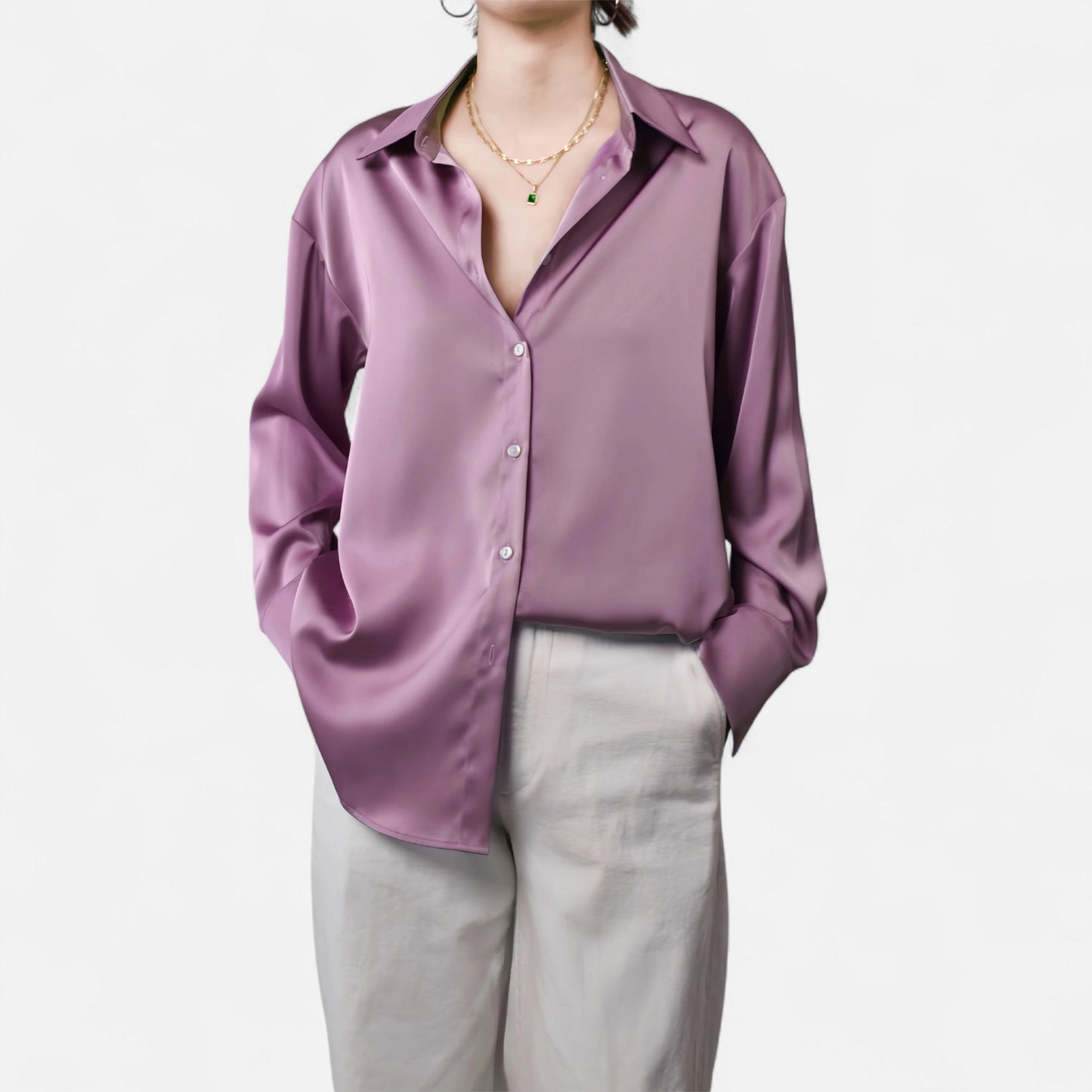 Maison Avenoire | Chemise Femme Slim Satin Héritage Classique